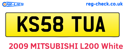 KS58TUA are the vehicle registration plates.