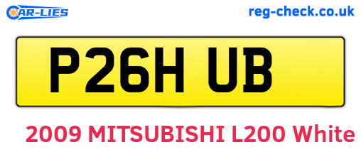 P26HUB are the vehicle registration plates.