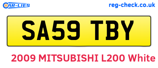 SA59TBY are the vehicle registration plates.