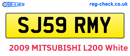 SJ59RMY are the vehicle registration plates.