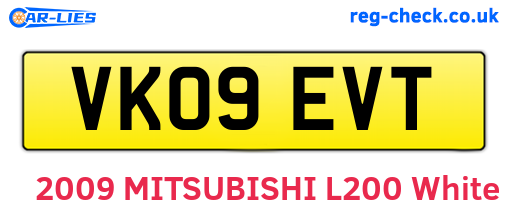 VK09EVT are the vehicle registration plates.