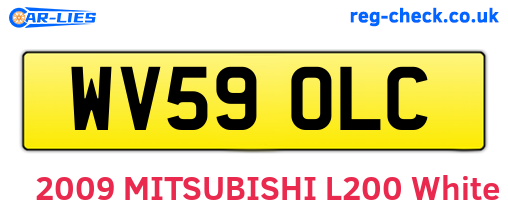 WV59OLC are the vehicle registration plates.