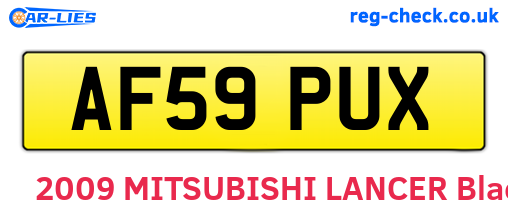 AF59PUX are the vehicle registration plates.
