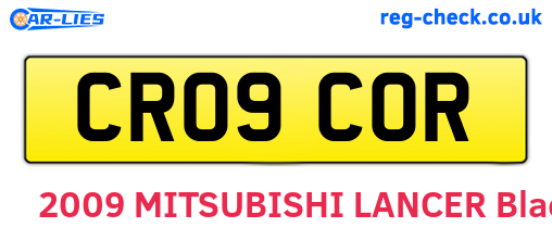 CR09COR are the vehicle registration plates.