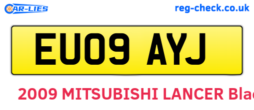 EU09AYJ are the vehicle registration plates.