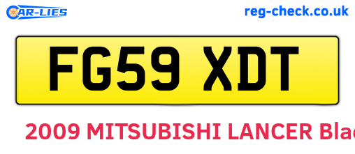 FG59XDT are the vehicle registration plates.