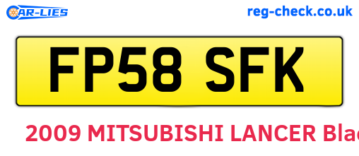 FP58SFK are the vehicle registration plates.