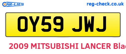 OY59JWJ are the vehicle registration plates.