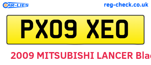 PX09XEO are the vehicle registration plates.