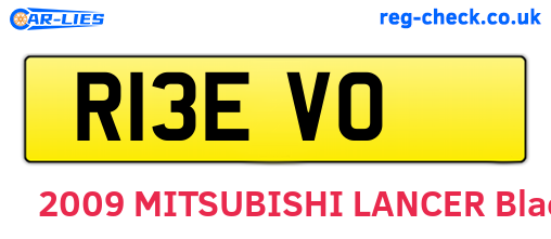 R13EVO are the vehicle registration plates.