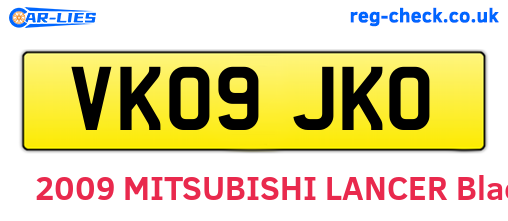 VK09JKO are the vehicle registration plates.