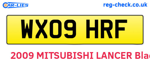 WX09HRF are the vehicle registration plates.