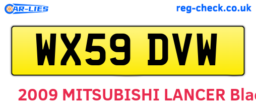 WX59DVW are the vehicle registration plates.