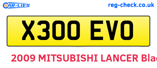 X300EVO are the vehicle registration plates.