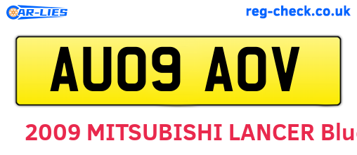 AU09AOV are the vehicle registration plates.