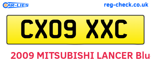 CX09XXC are the vehicle registration plates.