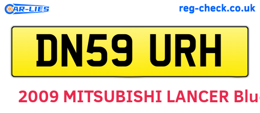 DN59URH are the vehicle registration plates.