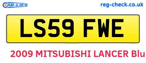 LS59FWE are the vehicle registration plates.