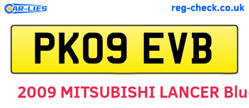 PK09EVB are the vehicle registration plates.