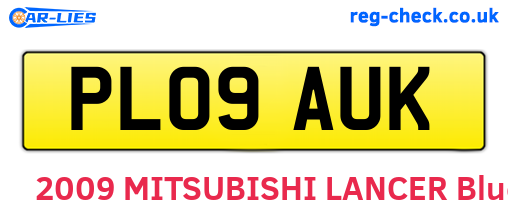 PL09AUK are the vehicle registration plates.