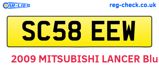 SC58EEW are the vehicle registration plates.