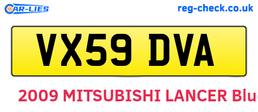 VX59DVA are the vehicle registration plates.