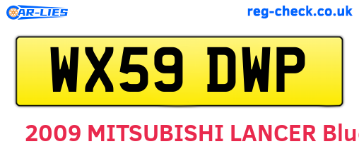 WX59DWP are the vehicle registration plates.