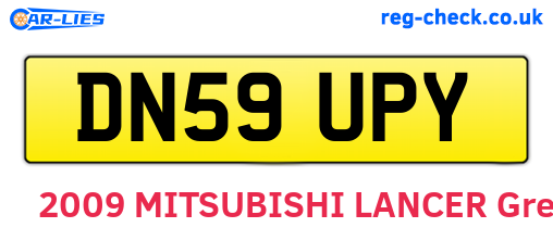 DN59UPY are the vehicle registration plates.