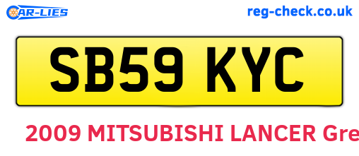 SB59KYC are the vehicle registration plates.