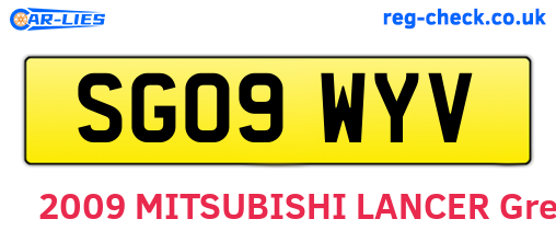 SG09WYV are the vehicle registration plates.