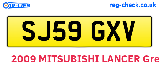 SJ59GXV are the vehicle registration plates.