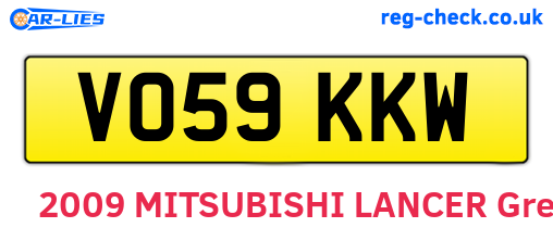 VO59KKW are the vehicle registration plates.