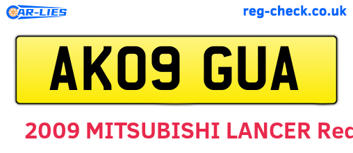 AK09GUA are the vehicle registration plates.