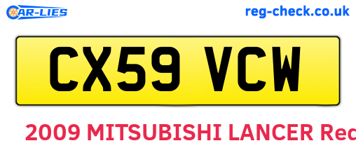 CX59VCW are the vehicle registration plates.