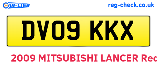 DV09KKX are the vehicle registration plates.
