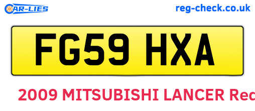 FG59HXA are the vehicle registration plates.