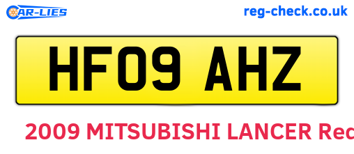 HF09AHZ are the vehicle registration plates.