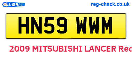 HN59WWM are the vehicle registration plates.