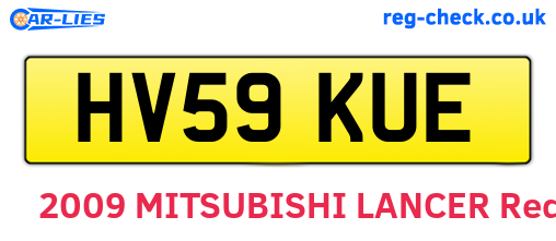 HV59KUE are the vehicle registration plates.