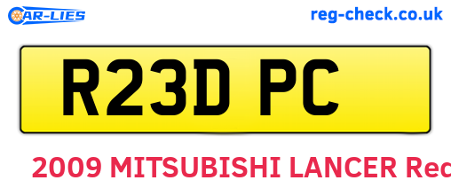 R23DPC are the vehicle registration plates.