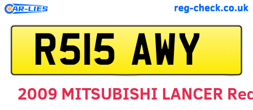 R515AWY are the vehicle registration plates.