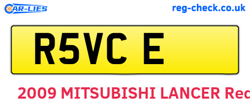 R5VCE are the vehicle registration plates.