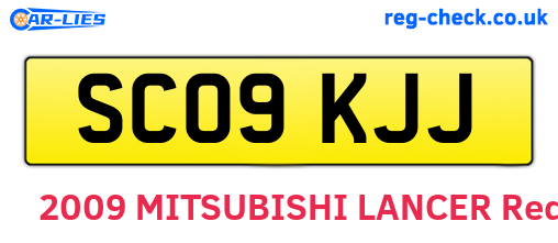 SC09KJJ are the vehicle registration plates.