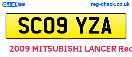SC09YZA are the vehicle registration plates.