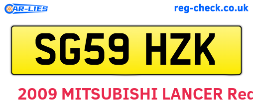 SG59HZK are the vehicle registration plates.