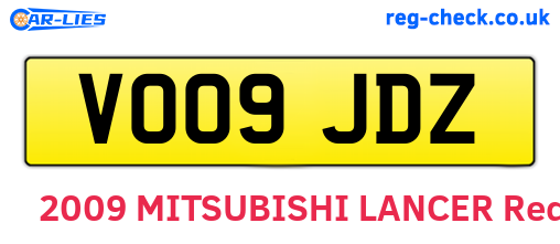 VO09JDZ are the vehicle registration plates.