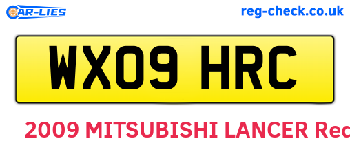 WX09HRC are the vehicle registration plates.