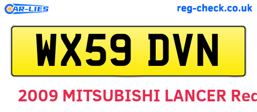 WX59DVN are the vehicle registration plates.