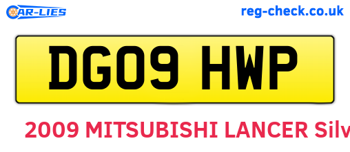 DG09HWP are the vehicle registration plates.
