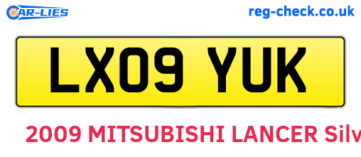 LX09YUK are the vehicle registration plates.